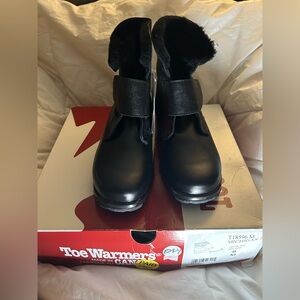 Toe Warmers Black Fur-Lined Boots SIZE 8